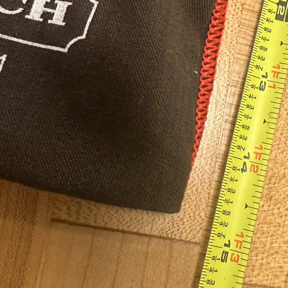 Dark brown Coach light weight canvas dust bag w/red stitching - Picture 5 of 5